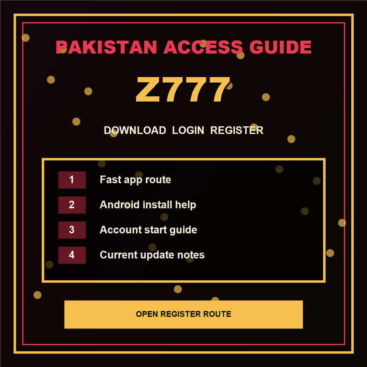 Z777 Pakistan APK download and install notes visual